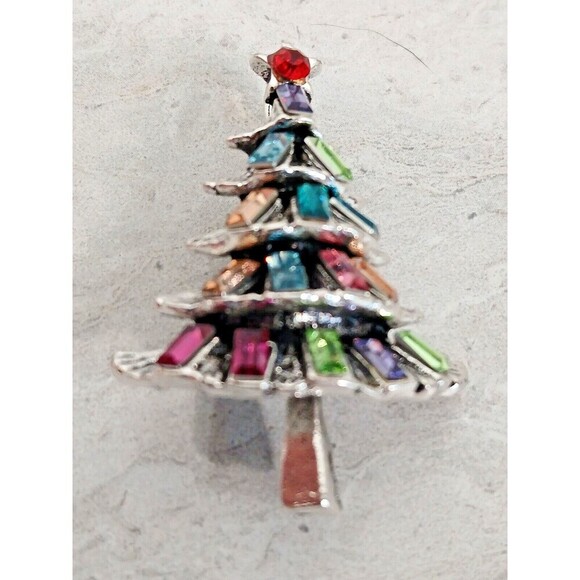New Christmas Tree Brooch in Many Colors. - Picture 1 of 3